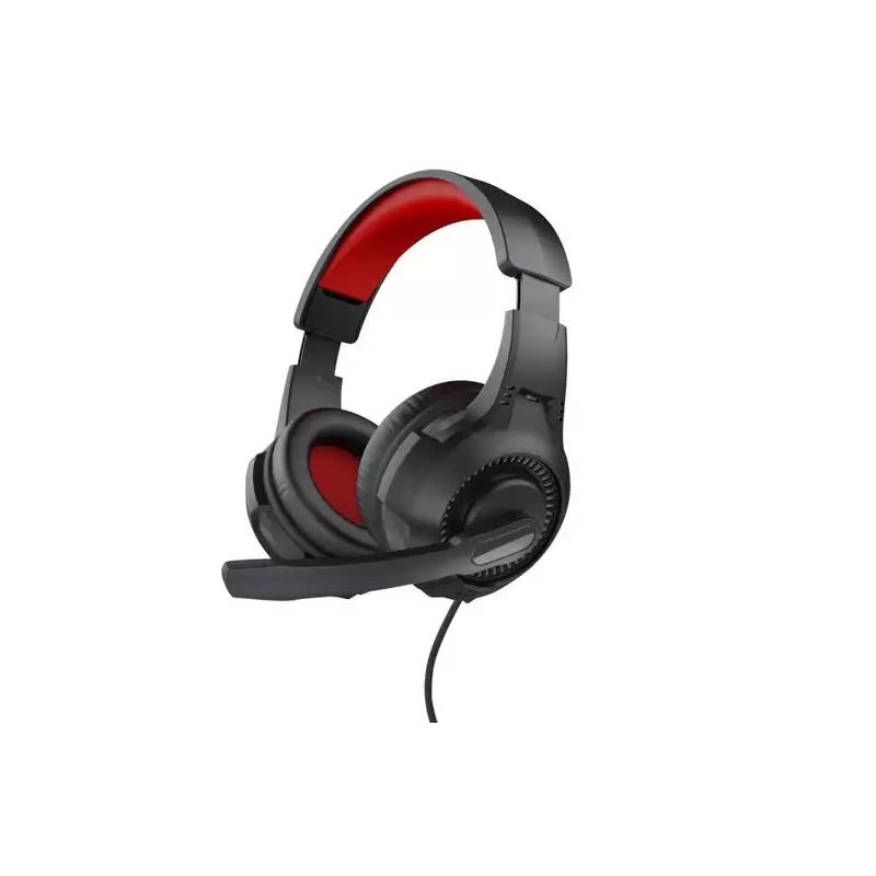 (24785) TRUST AURICULARES GAMING HEADSET C/ MICROFONO DIADEMA AJUSTABLE JACK 3.5.MM ROJO/NEGRO