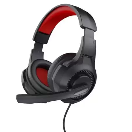 (24785) TRUST AURICULARES GAMING HEADSET C/ MICROFONO DIADEMA AJUSTABLE JACK 3.5.MM ROJO/NEGRO