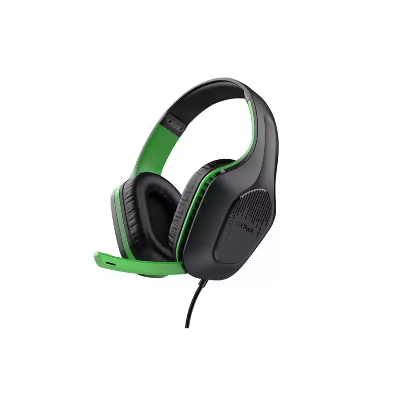 (24994) TRUST AURICULARES GAMING GXT 415X ZIROX HEADSET C/ MICROFONO DIADEMA AJUSTABLE JACK 3.5.MM VERDE/NEGRO