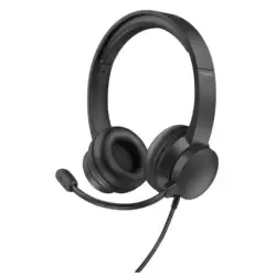 (25333) TRUST AURICULARES HS-150 ESTÉREO JACK 3.5MM CON MICRÓFONO FLEXIBLE AJUSTABLE NEGRO