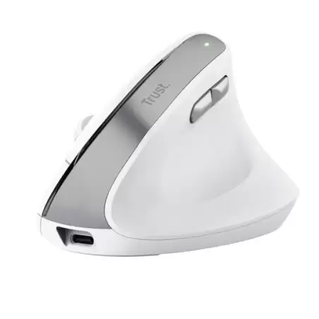 (25398) TRUST RATÓN BAYO II ERGONÓMICO VERTICAL INALÁMBRICO 2.4GHZ 6 BOTONES RECARGABLE BLANCO