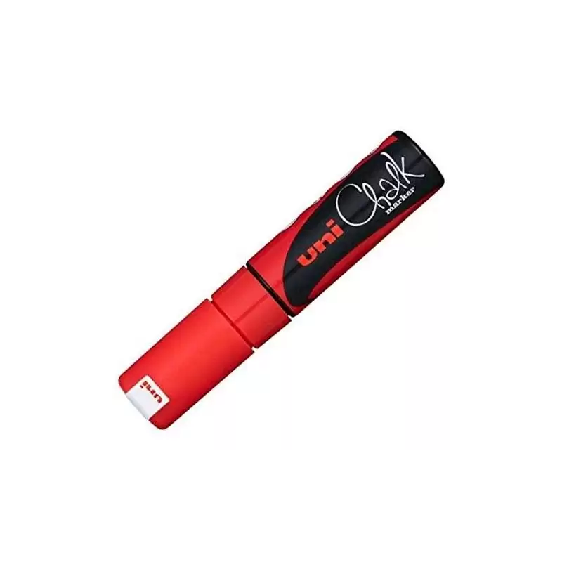 (140145000) UNIBALL MARCADOR DE TIZA LÍQUIDA CHALK PWE-8K PUNTA BISELADA ROJO