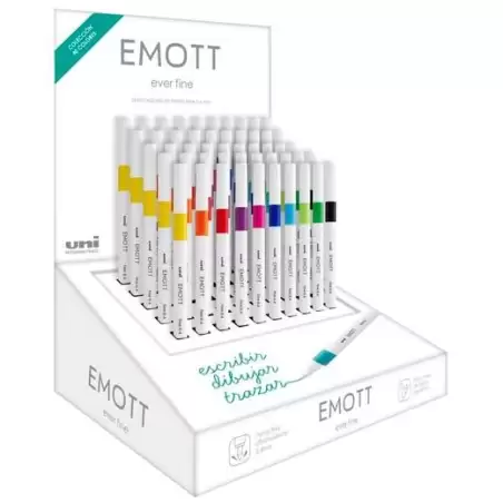 (182634921) UNIBALL EMOTT ROTULADORES DE ESCRITURA Y DIBUJO 10 COLORES SURTIDOS EXPOSITOR 50 UD