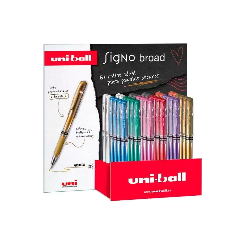 (182634955) UNIBALL ROLLERBALL SIGNO BROAD UM-153 1.0MM SURTIDO METÁLICO EXPOSITOR 36 UD
