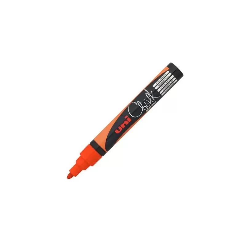 (264630000/140038000) UNIBALL MARCADOR DE TIZA LÍQUIDA CHALK PWE-5M NARANJA FLÚOR CAJA 6 UD