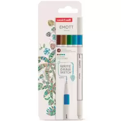 (302422262) UNIBALL EMOTT ROTULADORES DE ESCRITURA Y DIBUJO COLORES TROPICALES ESTUCHE 5 UD