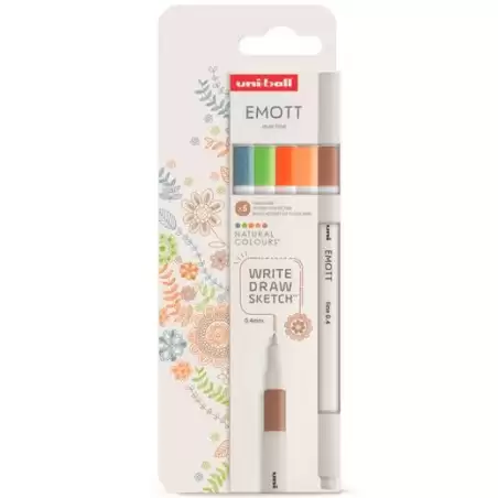 (302422263) UNIBALL EMOTT ROTULADORES DE ESCRITURA Y DIBUJO COLORES NATURALEZA ESTUCHE 5 UD