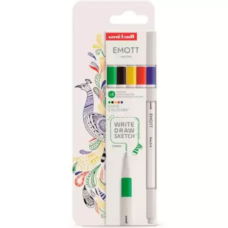 (302422267) UNIBALL EMOTT ROTULADORES DE ESCRITURA Y DIBUJO COLORES VIVOS ESTUCHE 5 UD