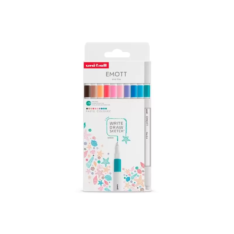 (302422269) UNIBALL EMOTT ROTULADORES DE ESCRITURA Y DIBUJO COLORES PASTEL ESTUCHE 10 UD