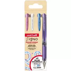 (302422292) UNIBALL ROLLERBALL SIGNO BROAD UM-153 1.0MM SURTIDO METÁLICO NO.2 SET 4 UD