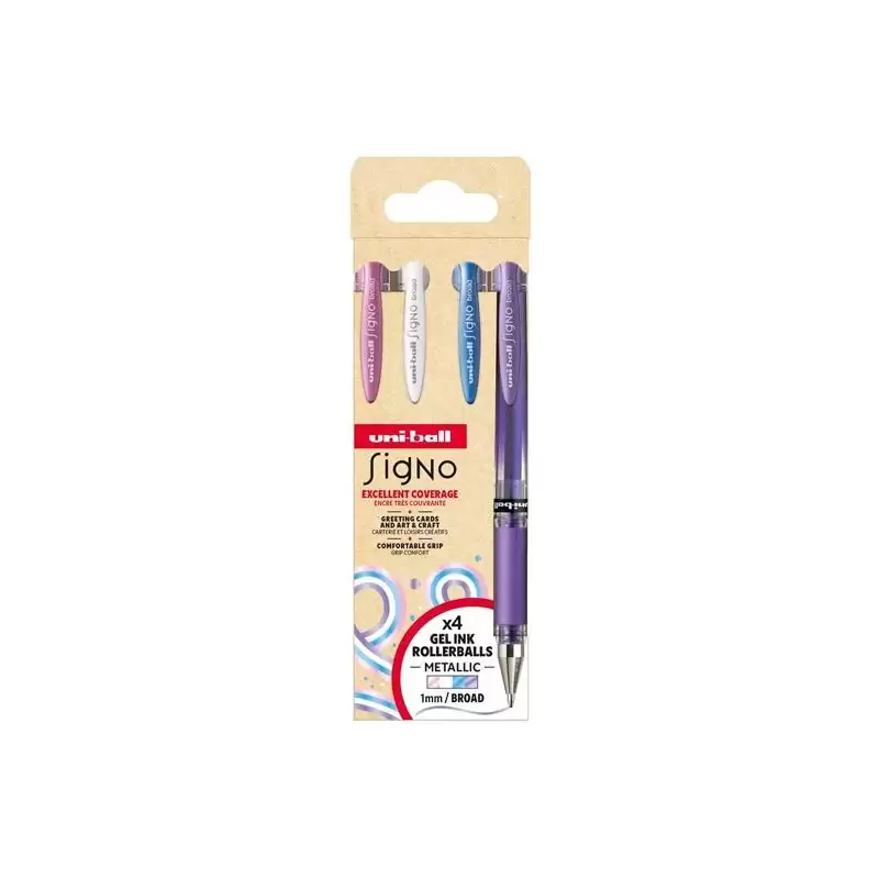 (302422292) UNIBALL ROLLERBALL SIGNO BROAD UM-153 1.0MM SURTIDO METÁLICO NO.2 SET 4 UD