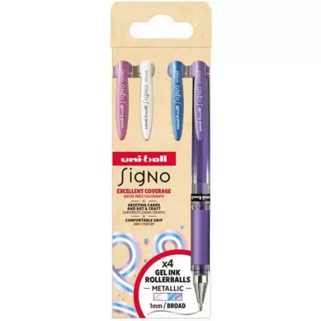 (302422292) UNIBALL ROLLERBALL SIGNO BROAD UM-153 1.0MM SURTIDO METÁLICO NO.2 SET 4 UD