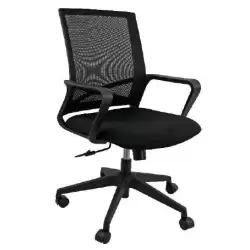 (CH7/EN) UNISIT SILLA LINEA GIRATORIA BASCULANTE BRAZOS/F RESPALDO MALLA NEGRO Y ASIENTO ACOLCHADO NEGRO