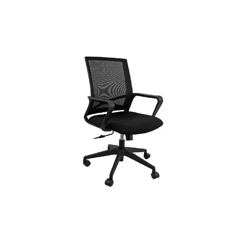 (CH7/EN) UNISIT SILLA LINEA GIRATORIA BASCULANTE BRAZOS/F RESPALDO MALLA NEGRO Y ASIENTO ACOLCHADO NEGRO