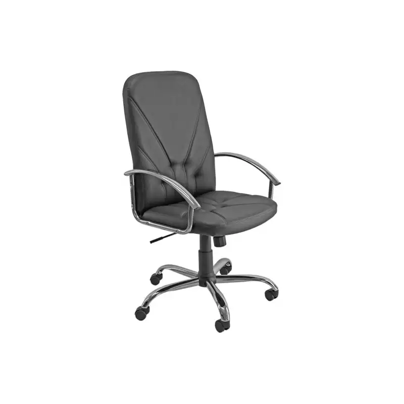 (DNPC/KN) UNISIT SILLÓN DIRECCION DANTE CUERO NEGRO BASE CROMADA