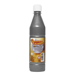 (50637) JOVI TÉMPERA LÍQUIDA SCHOOL METÁLIC PLATA BOTELLA DE 500ML