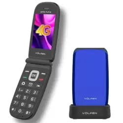 (ASTROFLIP4G-AZUL) VOLFEN TELEFONO MOVIL ASTRO FLIP 4G PANTALLA XXL TIPO CHONCHA AZUL
