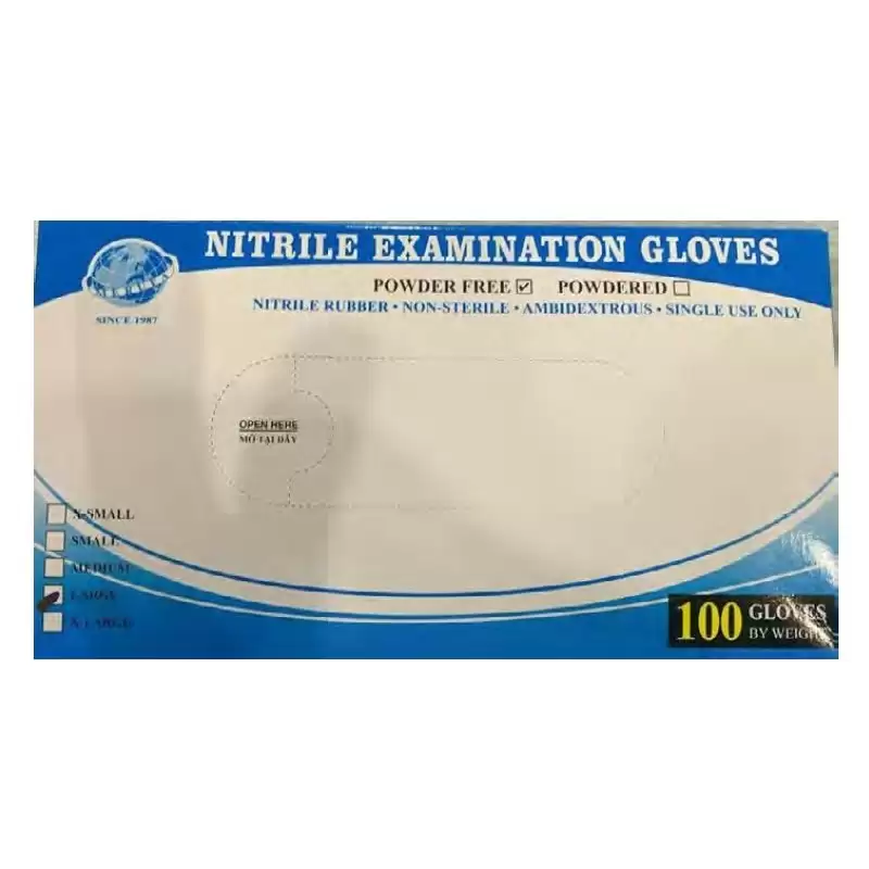 (1111XL) GUANTES DE NITRILO SIN POLVO TALLA XL CAJA -100U-