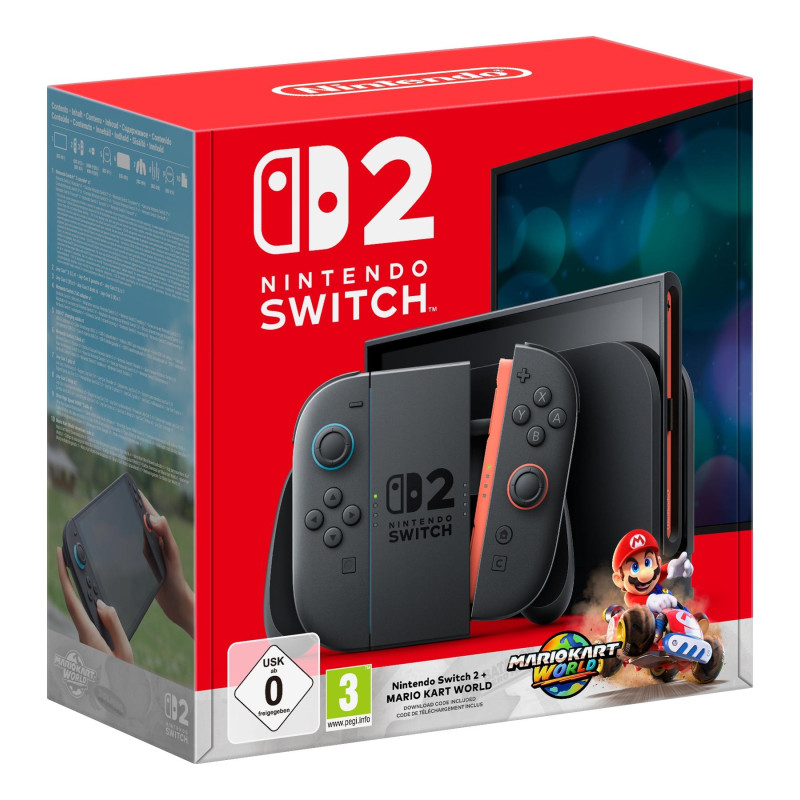 (10015920) NINTENDO SWITCH 2 + MARIO KART WORLD 256GB PANTALLA TACTIL WIFI NEGRO