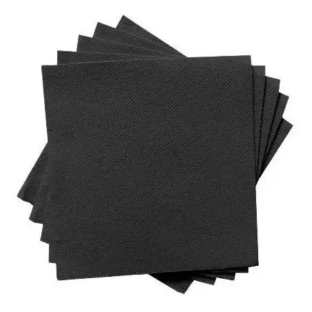 (20257) SERVILLETAS 2 CAPAS PUNTA PUNTA 33X33 PAQUETE 50U NEGRO