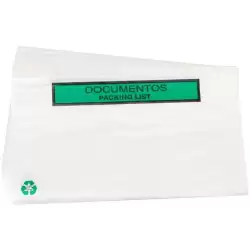 (00720) SOBRE DOCUMENTOS PACKING LIST 240X135 MM CAJA 100 UD 100% RECICLABLE