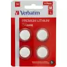 (49533) VERBATIM PILAS PLANAS LITIO CR2032 (PACK 4 UDS)