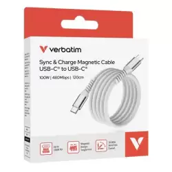 (31854) VERBATIM CABLE MAGNETICO TIPO USB-C/M - USB-C/M GRIS 100W 1