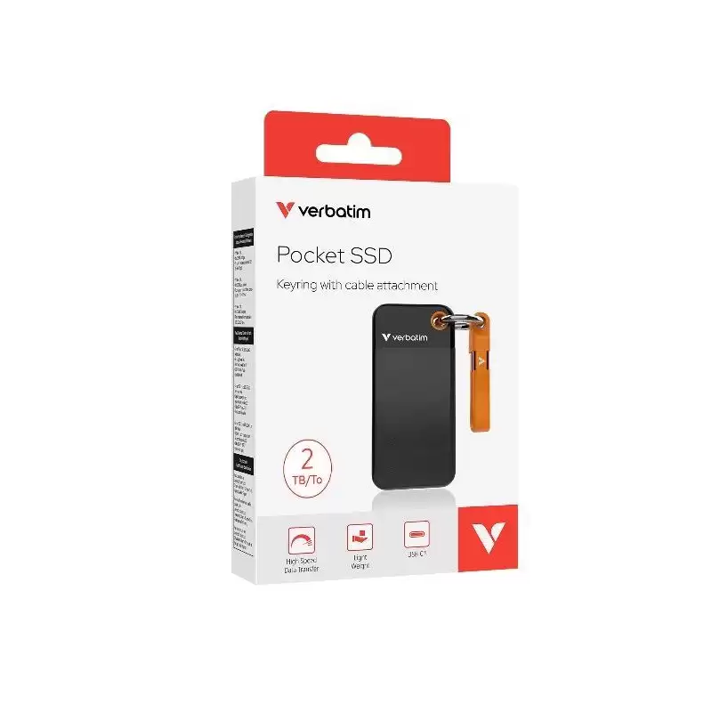 (32197) VERBATIM DISCO DURO EXTERNO SSD LLAVERO 2TB USB-C 3.2 GEN.2 NEGRO Y NARANJA