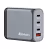 (32202) VERBATIM GNC-100 CARGADOR PARED GAN 100W USB-A 3.0 Y 3XUSB-C 3.0