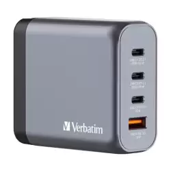 (32203) VERBATIM GNC-140 CARGADOR PARED GAN 140W USB-A 3.0 Y 3XUSB-C 3.0
