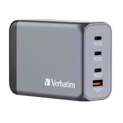 (32205) VERBATIM GNC-240 CARGADOR PARED GAN 240W USB-A 3.0 Y 3XUSB-C 3.0
