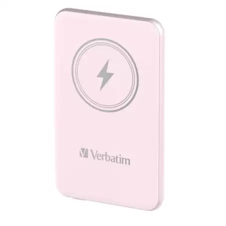 (32243) VERBATIM CARGADOR INALAMBRICO POWER BANK 5K MAH 1XUSB-C ROSA