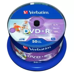 (43512) VERBATIM DVD+R AZO 4.7GB 16X WIDE PRINTABLE SURFACE NO-ID
