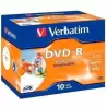 (43521) VERBATIM DVD-R 4.7GB AZO 16X / 10 PACK JEWEL CASE / PRINTABLE SURFACE