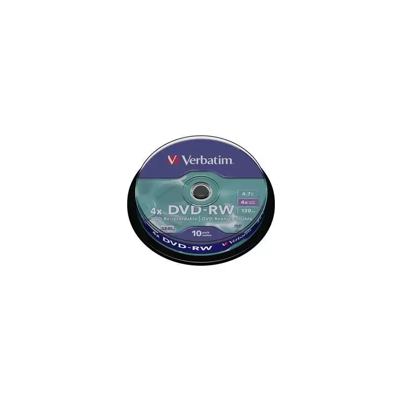 (43552) VERBATIM DVD-RW 4.7GB 4X (TARRINA 10 UNIDADES)