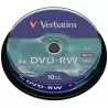 (43552) VERBATIM DVD-RW 4.7GB 4X (TARRINA 10 UNIDADES)