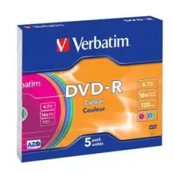 (43557) VERBATIM DVD-R COLOUR