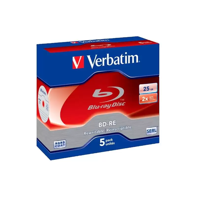 (43615) VERBATIM BD-R BLU-RAY 25GB 6X SPEED DATALIFE - 5 EN CAJA JEWEL