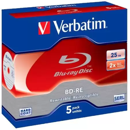 (43615) VERBATIM BD-R BLU-RAY 25GB 6X SPEED DATALIFE - 5 EN CAJA JEWEL