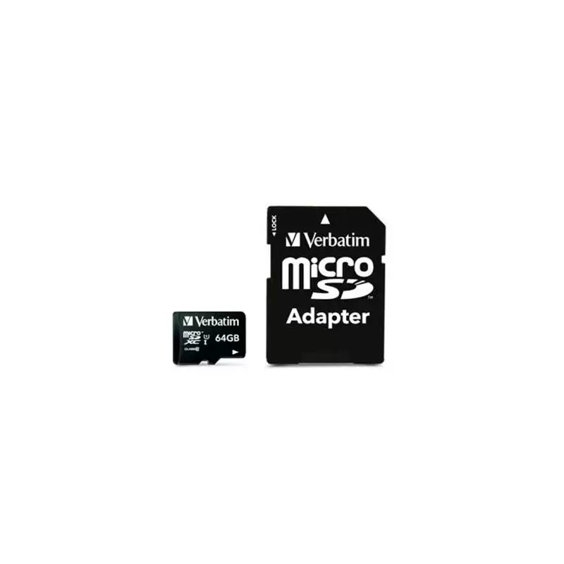 (44084) VERBATIM MICRO SDHC 64GB CLASE 10 C/ADAPTADOR
