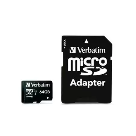(44084) VERBATIM MICRO SDHC 64GB CLASE 10 C/ADAPTADOR