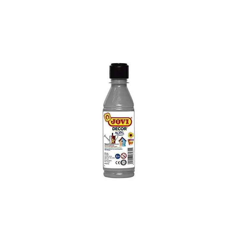 (68037) JOVI PINTURA PLÁSTICA JOVIDECOR ACRYL BOTELLA DE 250ML PLATA