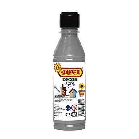 (68037) JOVI PINTURA PLÁSTICA JOVIDECOR ACRYL BOTELLA DE 250ML PLATA