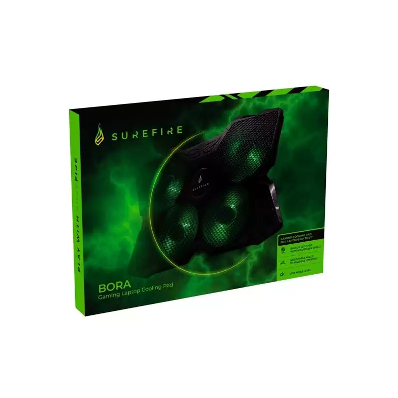 (48818) VERBATIM SOPORTE PARA PORTATIL SUREFIRE BORA GAMING LAPTOP COOLING PAD GREEN