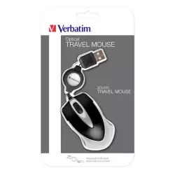 (49020) VERBATIM RATÓN GO MINI CABLE USB RETRÁCTIL USB 1000PPP ULTRAPORTÁTIL NEGRO