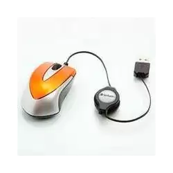 (49023) VERBATIM RATÓN GO MINI CABLE USB RETRÁCTIL 1000PPP ULTRAPORTÁTIL NARANJA