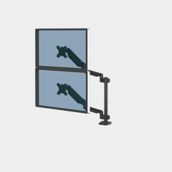 (8043401) FELLOWES BRAZO PARA MONITOR DOBLE VERTICAL PLATINUM SERIES TM NEGRO