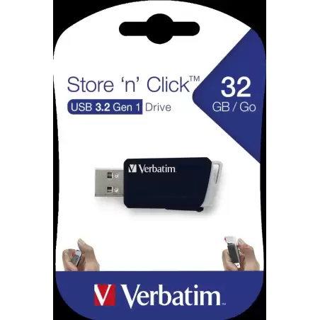 (49307) VERBATIM PENDRIVE STORE´N´CLICK 32GB USB 3.2 C/RANURA PARA COLGAR NEGRO