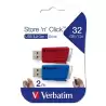 (49308) VERBATIM PENDRIVE STORE´N´CLICK 32GB USB 3.2 C/RANURA PARA COLGAR COLORES SURTIDOS -MULTIPACK 2U-