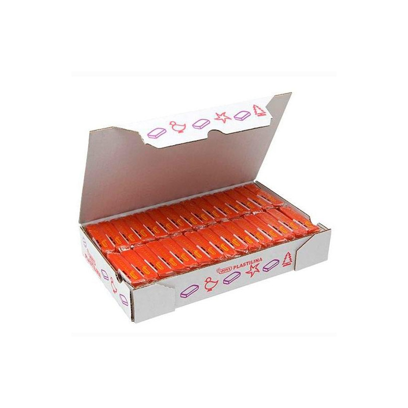 (7004) JOVI PLASTILINA SCHOOL PASTILLA 50GR NARANJA CAJA 30 UD